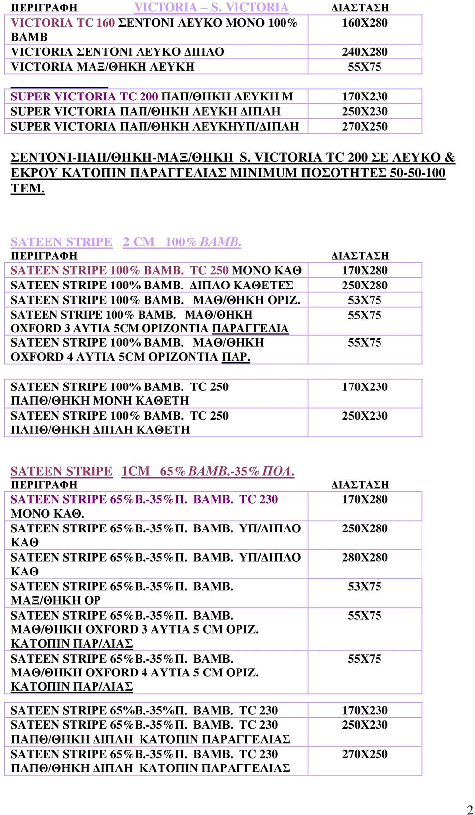 SUPER VICTORIA ΠΑΠ/ΘΗΚΗ ΛΕΥΚΗΥΠ/ΔΙΠΛΗ 170Χ230 250Χ230 270Χ250 ΣΕΝΤΟΝΙ-ΠΑΠ/ΘΗΚΗ-ΜΑΞ/ΘΗΚΗ S. VICTORIA TC 200 ΣΕ ΛΕΥΚΟ & ΕΚΡΟΥ ΚΑΤΟΠΙΝ ΠΑΡΑΓΓΕΛΙΑΣ MINIMUM ΠΟΣΟΤΗΤΕΣ 50-50-100 ΤΕΜ.