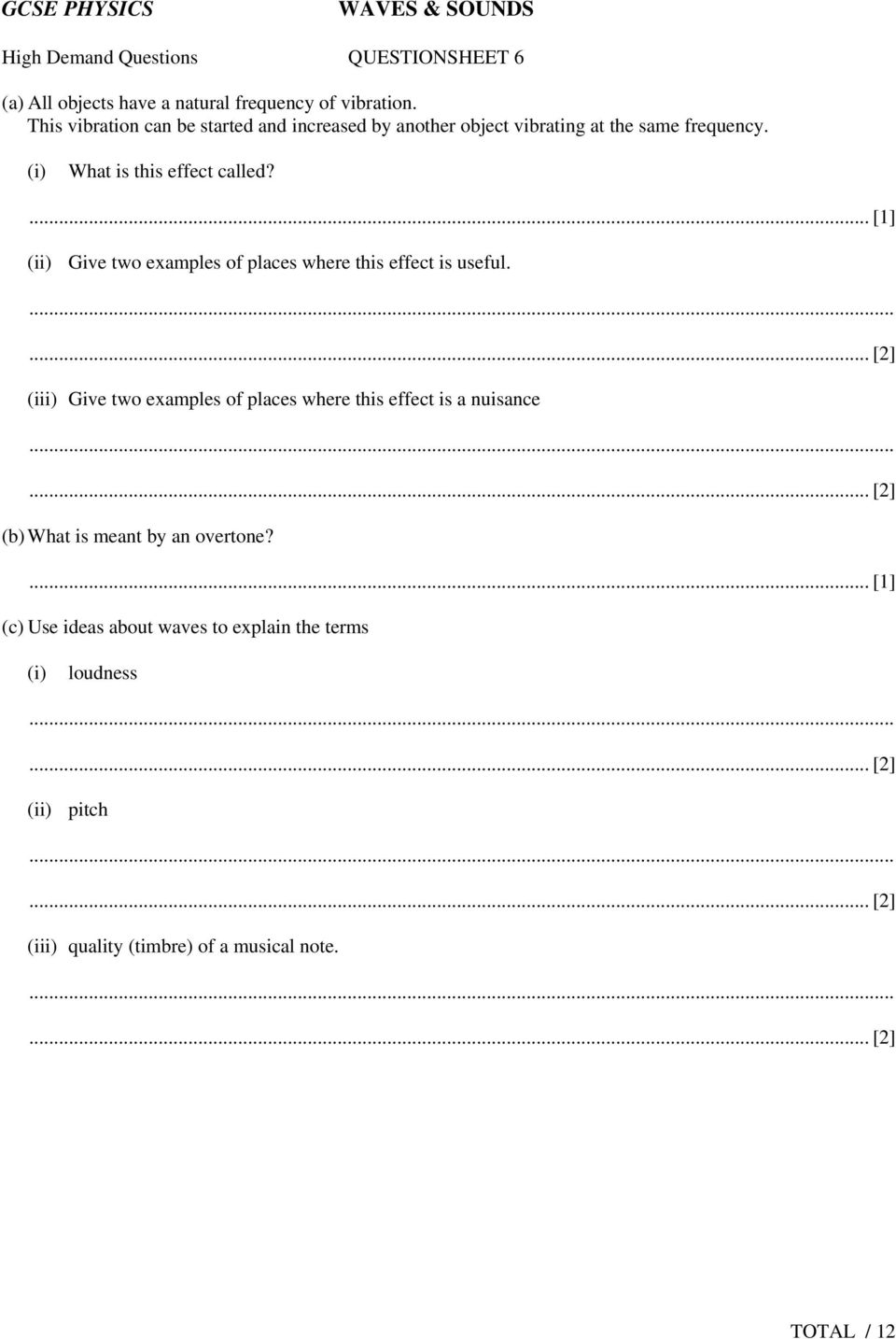 (ii) Give two examples of places where this effect is useful.