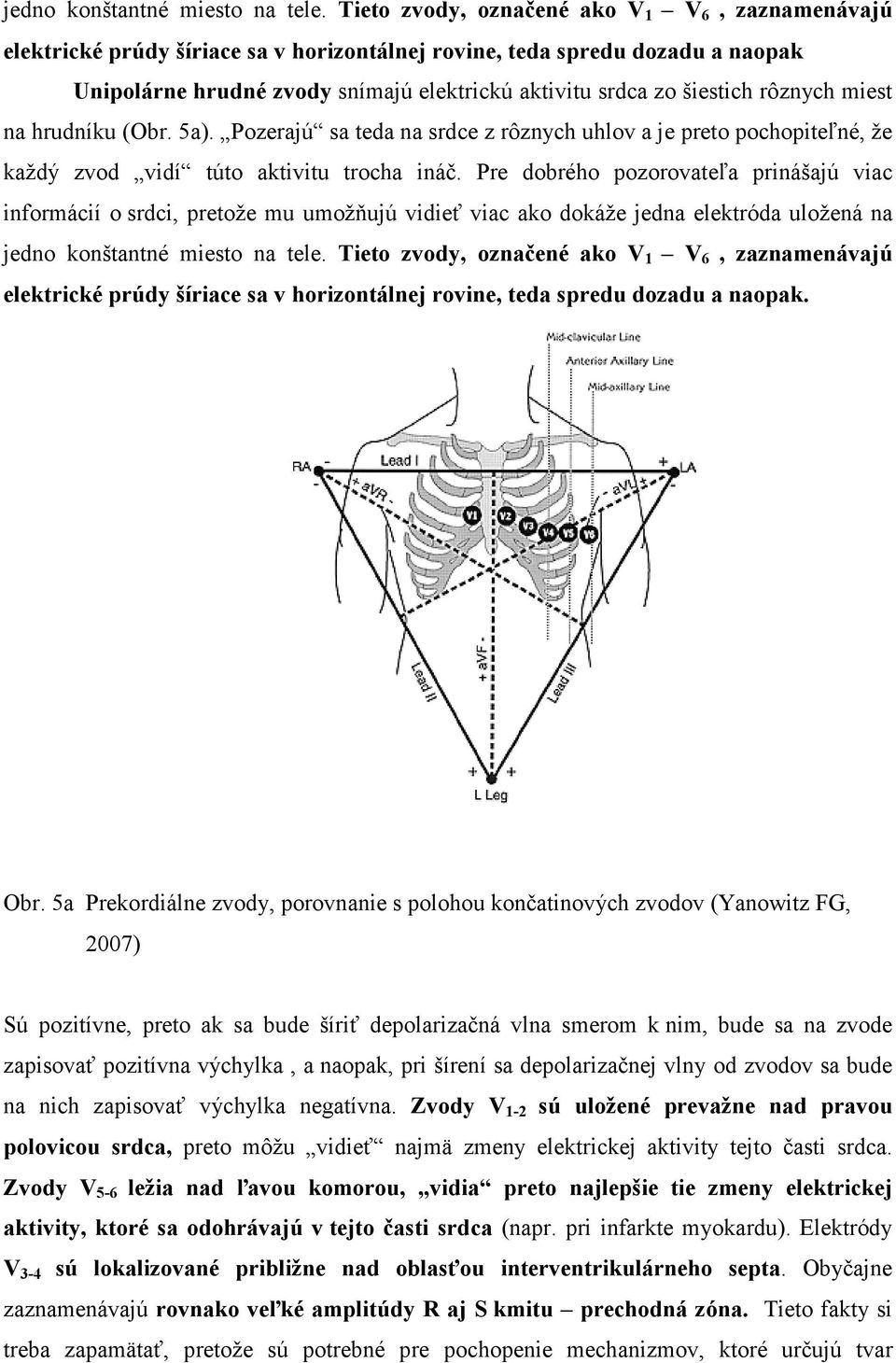 rôznych miest na hrudníku (Obr. 5a). Pozerajú sa teda na srdce z rôznych uhlov a je preto pochopiteľné, že každý zvod vidí túto aktivitu trocha ináč.