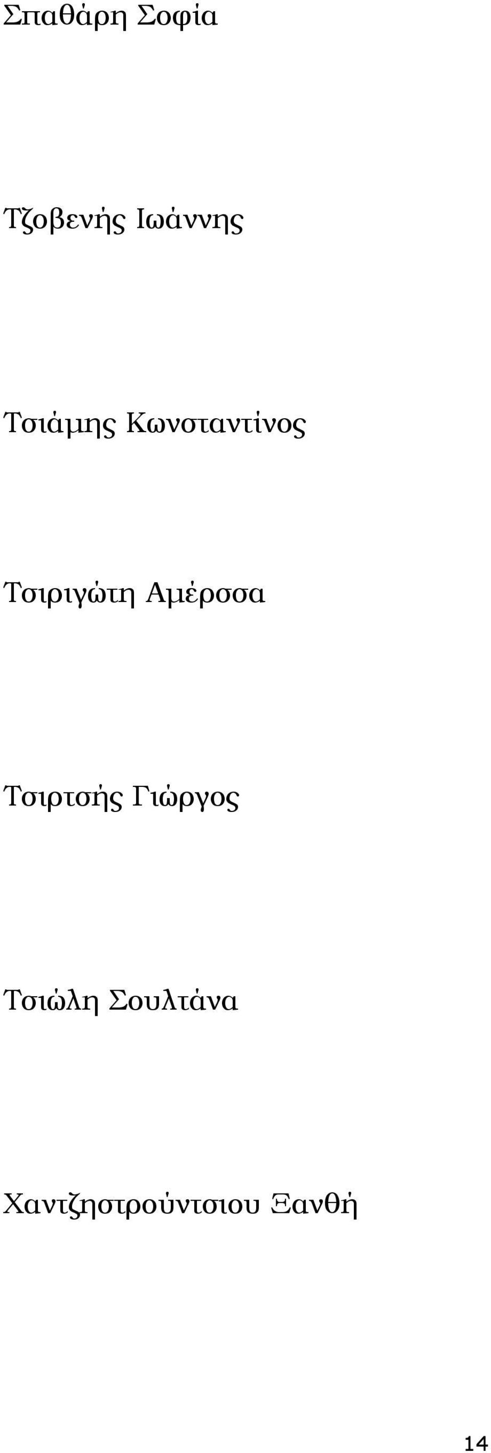 Αμέρσσα Τσιρτσής Γιώργος Τσιώλη