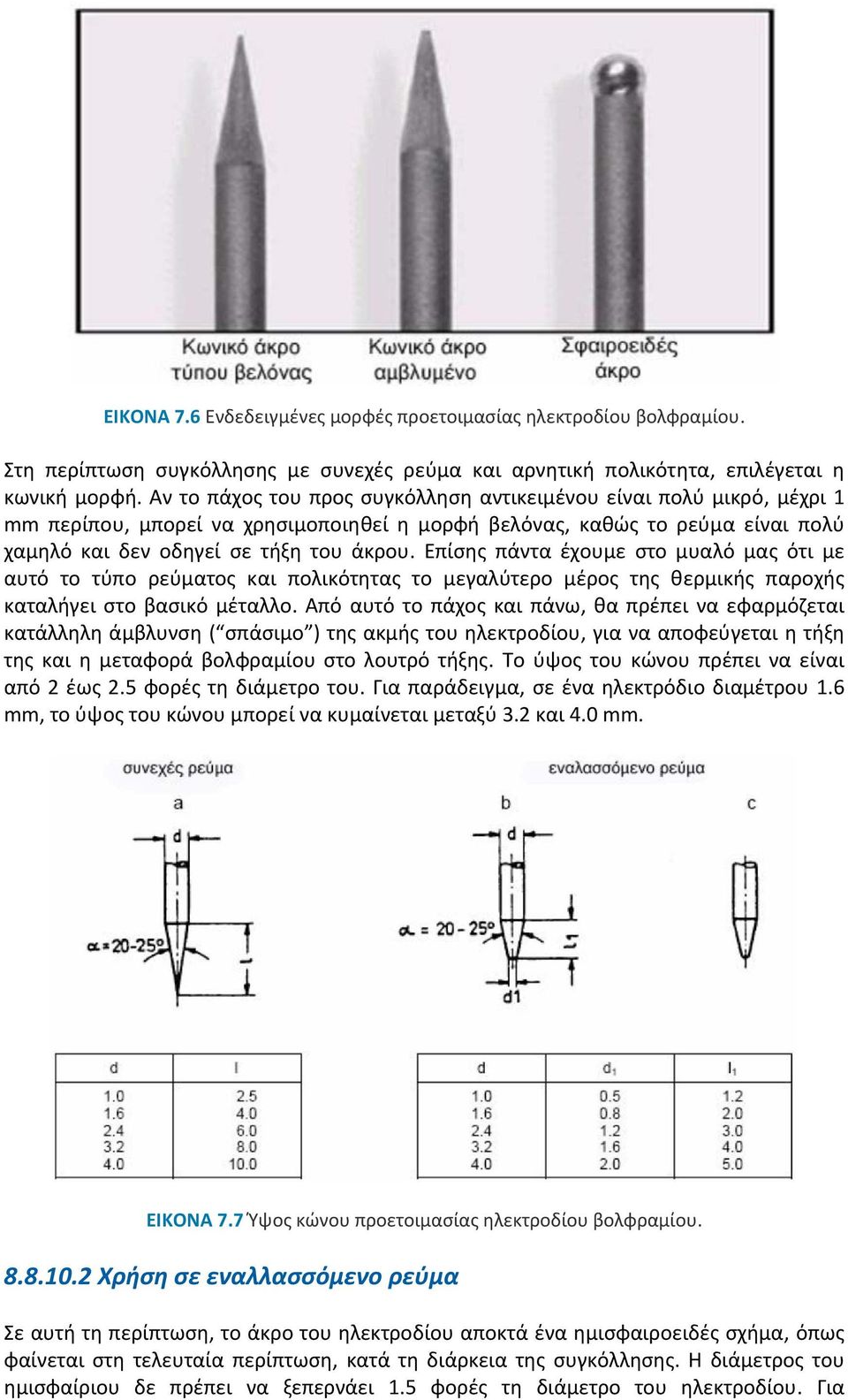 Επίσης πάντα έχουμε στο μυαλό μας ότι με αυτό το τύπο ρεύματος και πολικότητας το μεγαλύτερο μέρος της θερμικής παροχής καταλήγει στο βασικό μέταλλο.