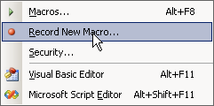 Καταγραφή μακροεντολών Mια επαναλαμβανόμενη εργασία στο Microsoft Excel, μπορεί να αυτοματοποιηθεί μέσω της καταγραφής (record) μιας μακροεντολής (Macro).
