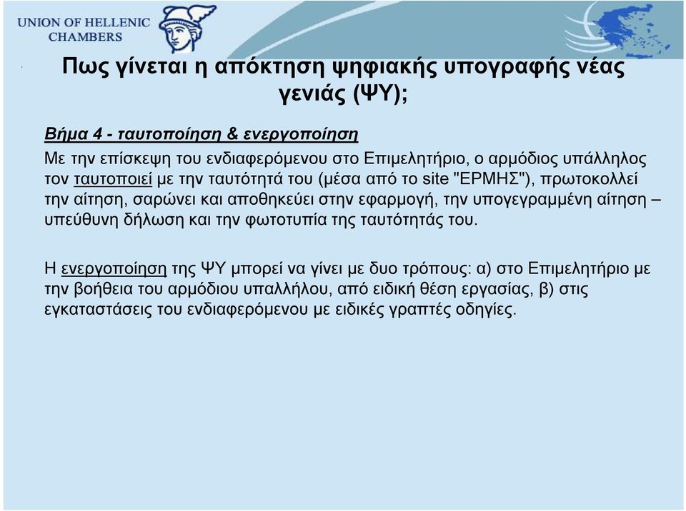 στην εφαρμογή, την υπογεγραμμένη αίτηση υπεύθυνη δήλωση και την φωτοτυπία της ταυτότητάς του.