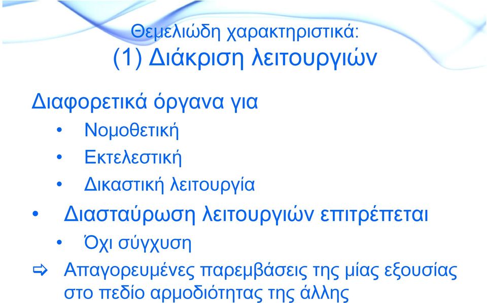 λειτουργία Διασταύρωση λειτουργιών επιτρέπεται Όχι σύγχυση