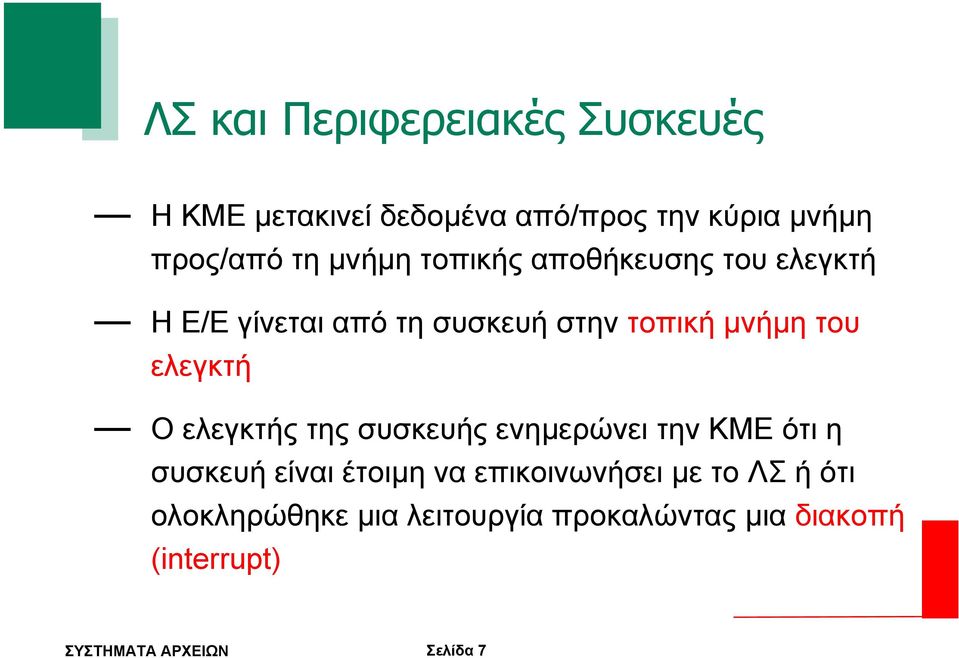 του ελεγκτή Ο ελεγκτής της συσκευής ενηµερώνει την ΚΜΕ ότι η συσκευή είναι έτοιµη