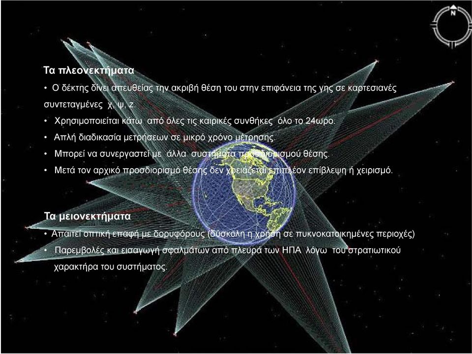 Μπορεί να συνεργαστεί με άλλα συστήματα προσδιορισμού θέσης. Μετά τον αρχικό προσδιορισμό θέσης δεν χρειάζεται επιπλέον επίβλεψη ή χειρισμό.