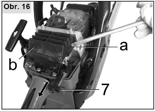Pre opätovné nasadenie poistného krúžkom použite ploché kliešte. Vodiaca lišta: Vodiaca lišta motorovej píly vyžaduje rovnakú starostlivosť ako pílová reťaz.