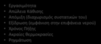 του (αντοχή, ανθεκτικότητα) Ενέργειες που παίζουν σημαντικό ρόλο στην εξέλιξη ιδιοτήτων του Χαρακτηριστικά σκυροδέματος που σχετίζονται με αυτές τις ενέργειες Ανάμιξη