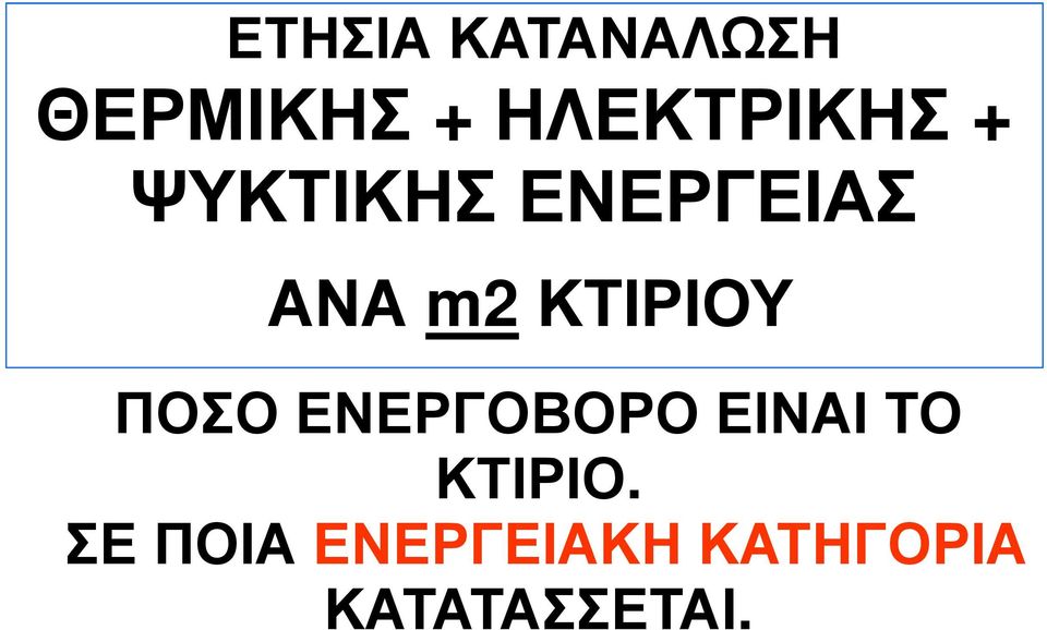 ΨΥΚΤΙΚΗΣ ΕΝΕΡΓΕΙΑΣ ΑΝΑ m2κτιριου ΠΟΣΟ ΕΝΕΡΓΟΒΟΡΟ