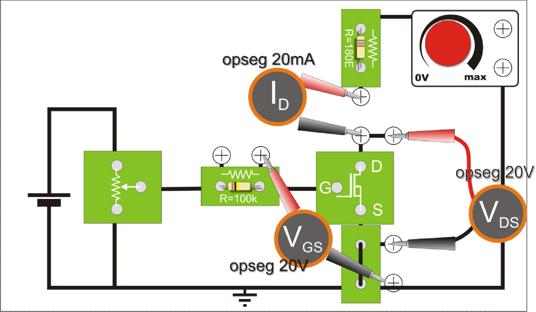 Slika 3 IZRADA VEŽBE Potenciometar za promenu napona V GS tranzistora podesiti tako da voltmetar pokazuje 2.80V.