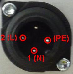 RS485 konektor na striedači: PIN konektora Funkcia 3 B, RxTx+ 8 A, RxTx- 2 GND 7 24V DC POPIS pinov konektora pre pripojenie AC výstupného kábla: OZNAČENIE PINU: 2 -> pripojenie