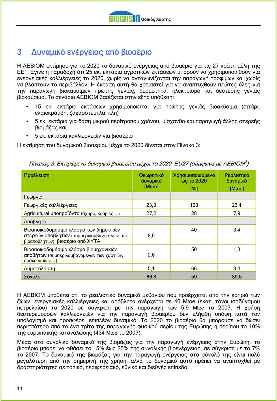 Η έκταση αυτή θα χρειαστεί για να αναπτυχθούν πρώτες ύλες για την παραγωγή βιοκαυσίµων πρώτης γενιάς, θερµότητα, ηλεκτρισµό και δεύτερης γενιάς βιοκαύσιµα.