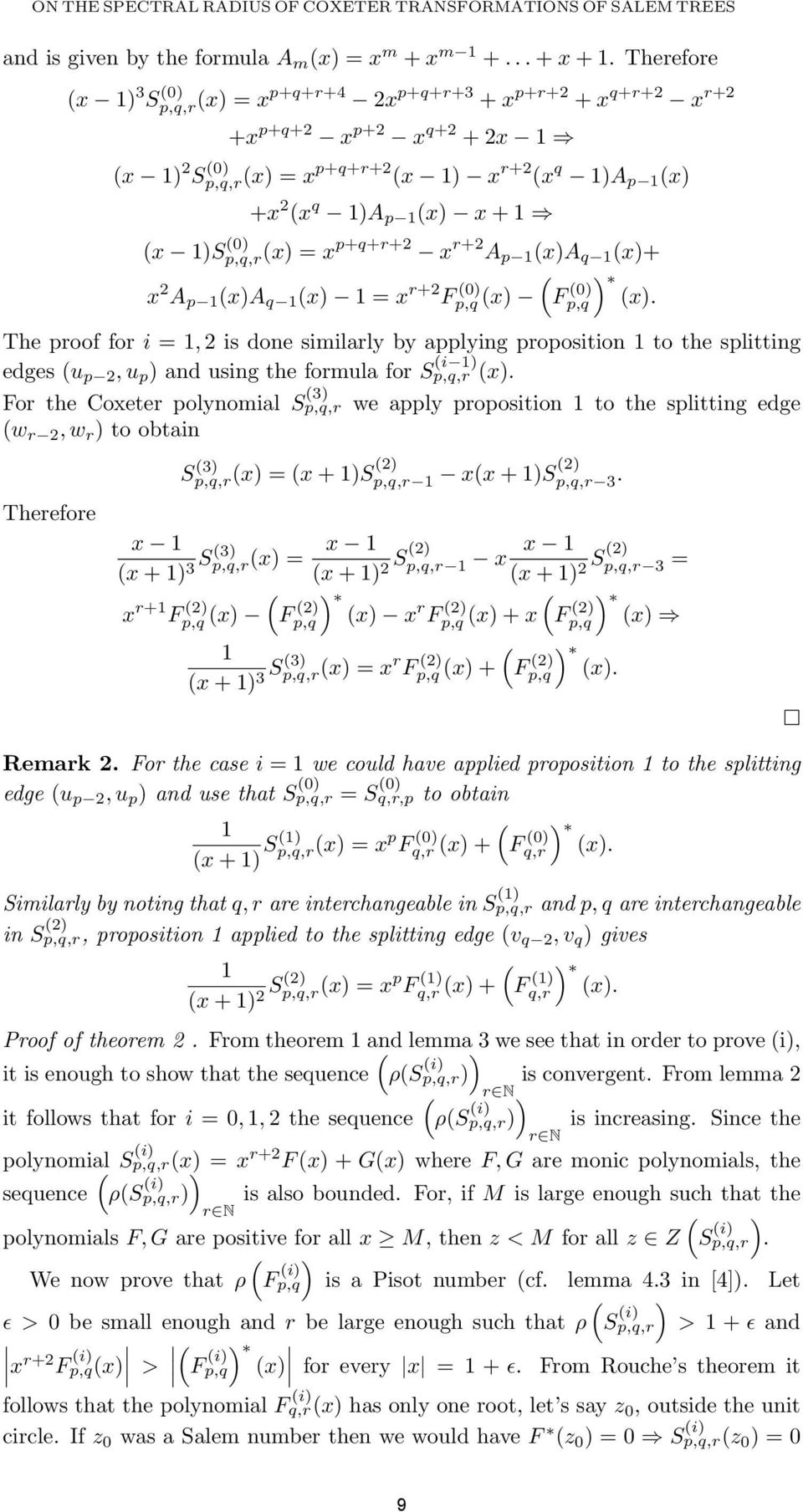 1 (x 1)S p,q,r(x) (0) = x p+q+r+2 x r+2 A p 1 (x)a q 1 (x)+ ( ) x 2 A p 1 (x)a q 1 (x) 1 = x r+2 F p,q (0) (x) F p,q (0) (x).