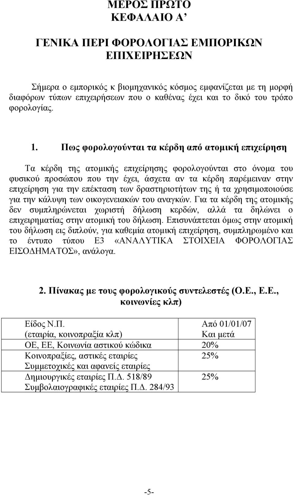 Πως φορολογούνται τα κέρδη από ατομική επιχείρηση Τα κέρδη της ατομικής επιχείρησης φορολογούνται στο όνομα του φυσικού προσώπου που την έχει, άσχετα αν τα κέρδη παρέμειναν στην επιχείρηση για την