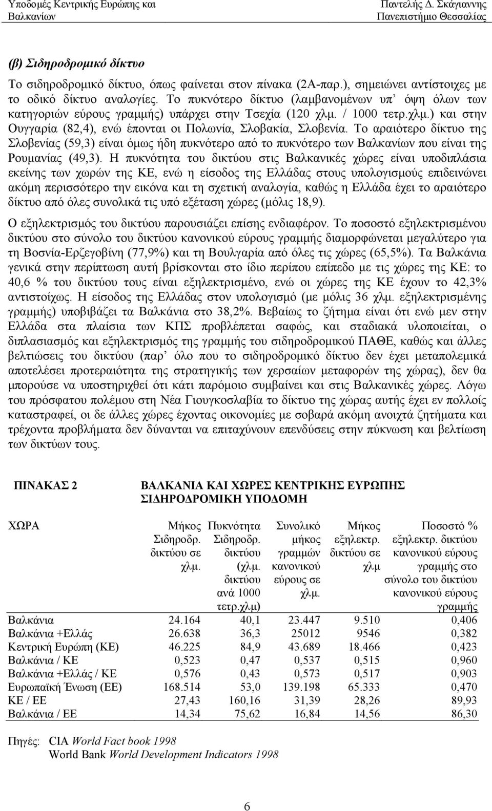 Το αραιότερο δίκτυο της Σλοβενίας (59,3) είναι όµως ήδη πυκνότερο από το πυκνότερο των που είναι της Ρουµανίας (49,3).