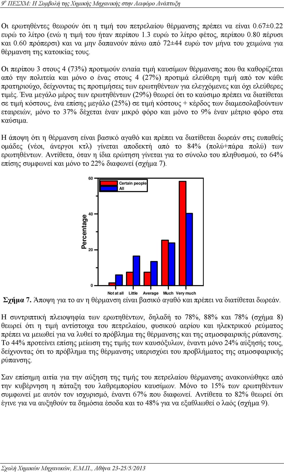 Οι περίπου 3 στους 4 (73%) προτιμούν ενιαία τιμή καυσίμων θέρμανσης που θα καθορίζεται από την πολιτεία και μόνο ο ένας στους 4 (27%) προτιμά ελεύθερη τιμή από τον κάθε πρατηριούχο, δείχνοντας τις