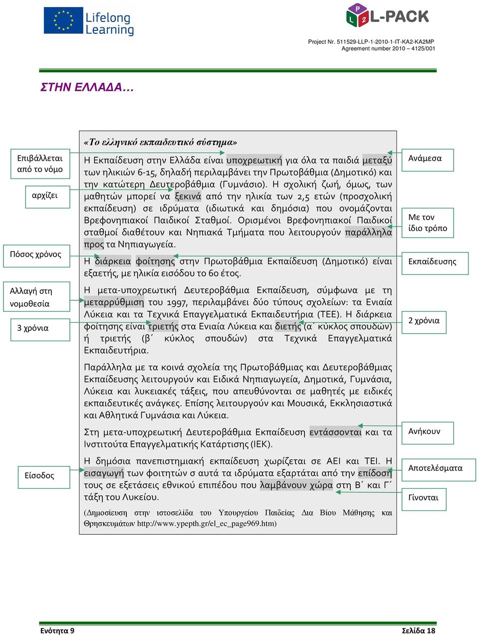 H σχολική ζωή, όμως, των μαθητών μπορεί να ξεκινά από την ηλικία των 2,5 ετών (προσχολική εκπαίδευση) σε ιδρύματα (ιδιωτικά και δημόσια) που ονομάζονται Βρεφονηπιακοί Παιδικοί Σταθμοί.