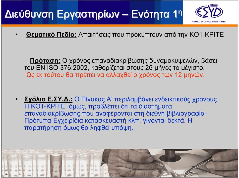 Σχόλιο Ε.ΣΥ.Δ.: Ο Πίνακας Α περιλαμβάνει ενδεικτικούς χρόνους.
