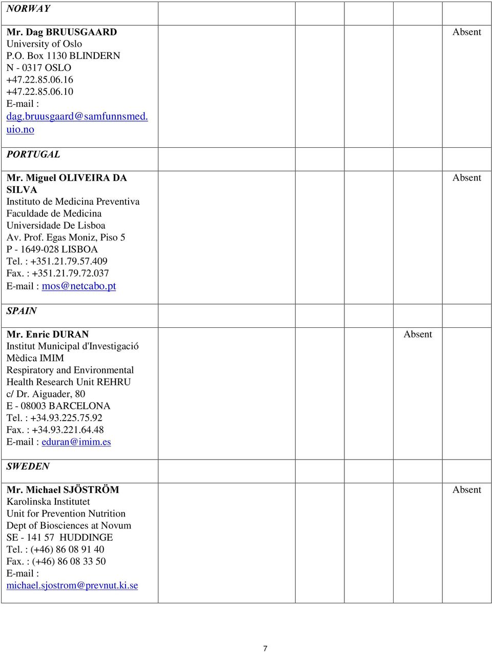 037 mos@netcabo.pt 63$,1 0U(QULF'85$1 Institut Municipal d'investigació Mèdica IMIM Respiratory and Environmental Health Research Unit REHRU c/ Dr. Aiguader, 80 E - 08003 BARCELONA Tel. : +34.93.225.