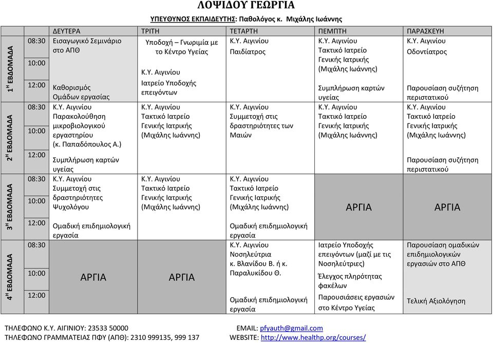 Μιχάλης Ιωάννης Υποδοχή Γνωριμία με το