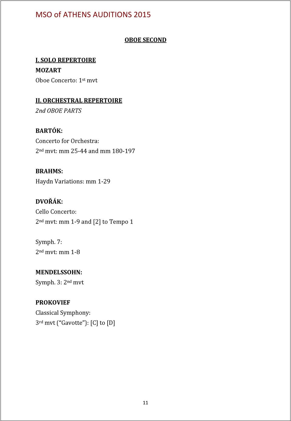 Concerto: 2 nd mvt: mm 1-9 and [2] to Tempo 1 Symph.