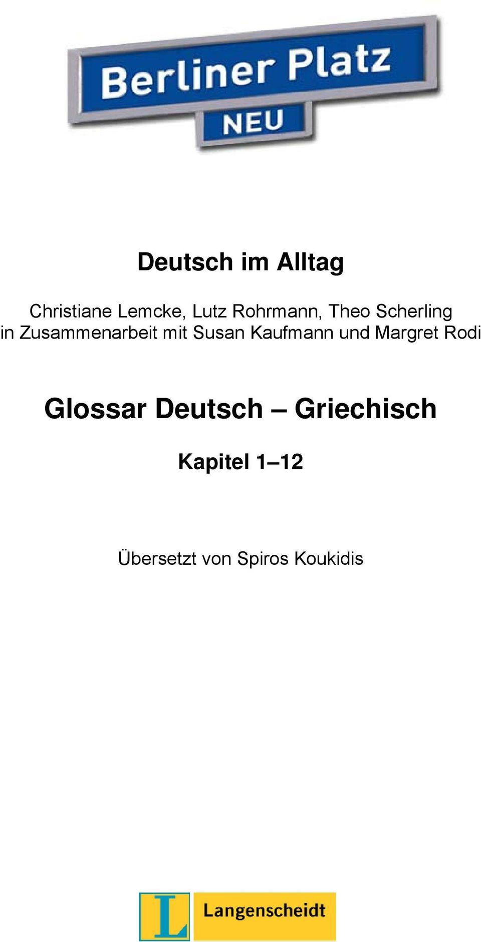 Susan Kaufmann und Margret Rodi Glossar Deutsch