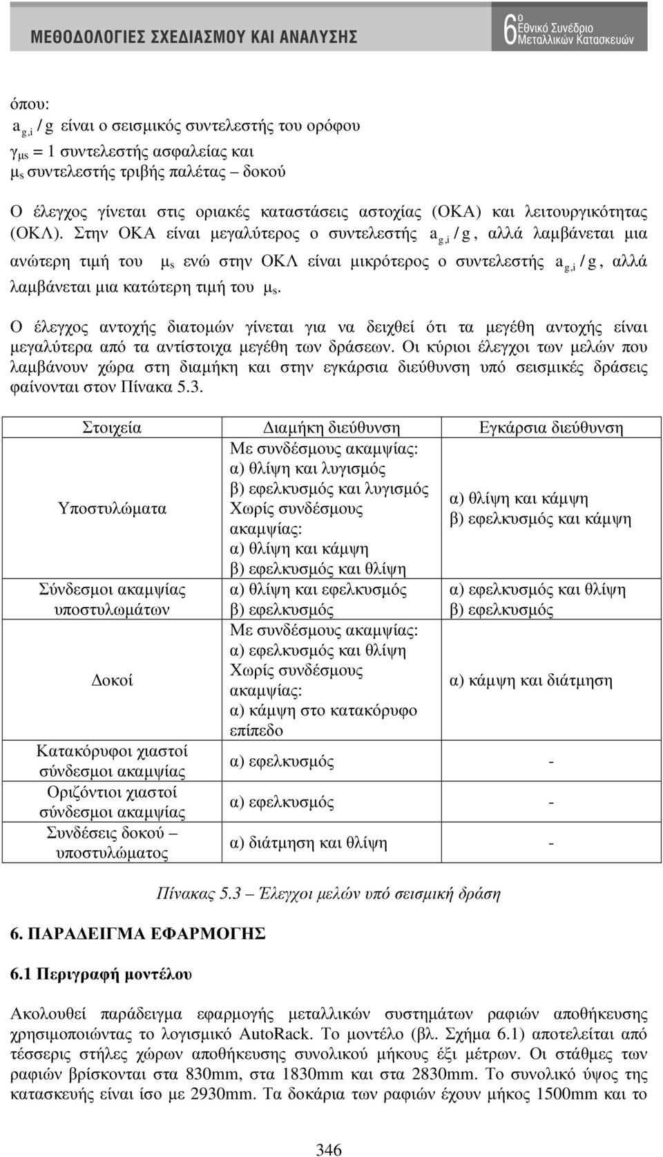 Στην ΟΚΑ είναι µεγαλύτερος ο συντελεστής / g, αλλά λαµβάνεται µια ανώτερη τιµή του µ s ενώ στην ΟΚΛ είναι µικρότερος ο συντελεστής / g, αλλά λαµβάνεται µια κατώτερη τιµή του µ s.