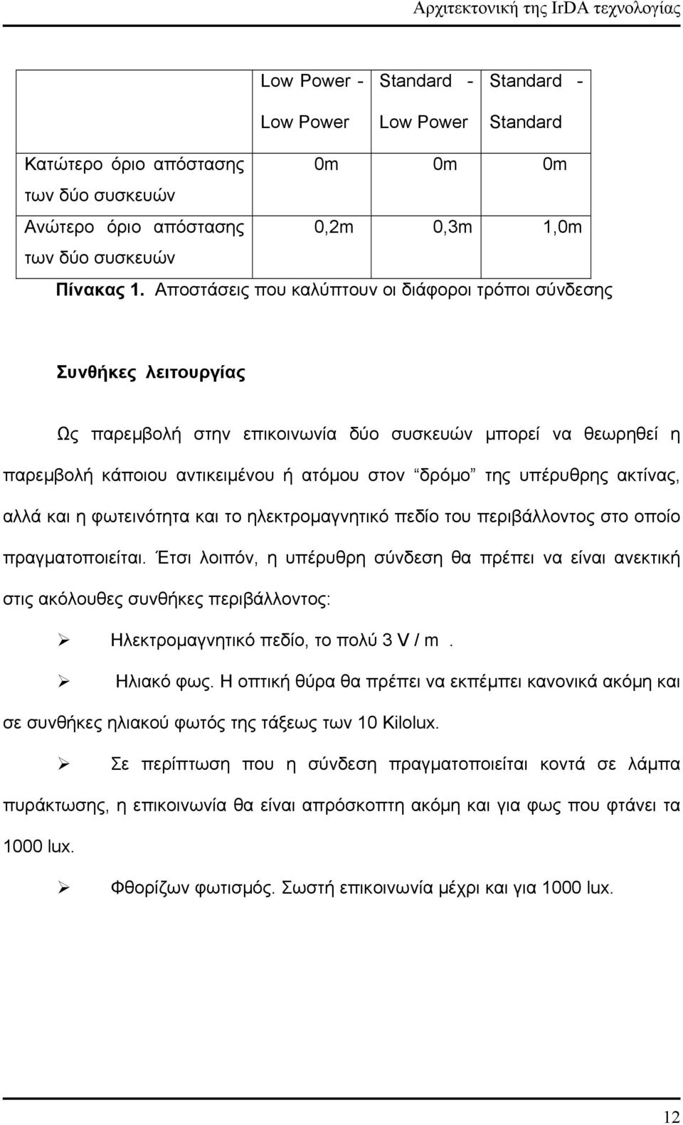 Αποστάσεις που καλύπτουν οι διάφοροι τρόποι σύνδεσης Συνθήκες λειτουργίας Ως παρεμβολή στην επικοινωνία δύο συσκευών μπορεί να θεωρηθεί η παρεμβολή κάποιου αντικειμένου ή ατόμου στον δρόμο της