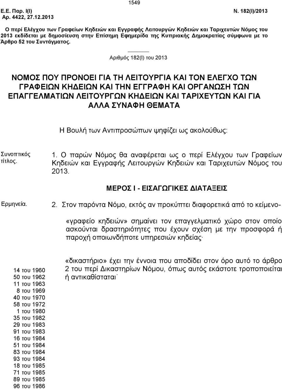 Άρθρο 52 του Συντάγματος.