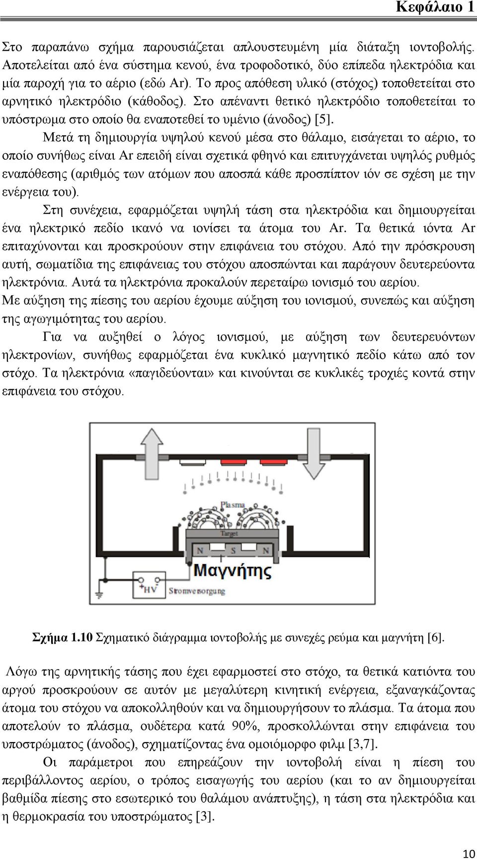 Μεηά ηε δεκηνπξγία πςεινύ θελνύ κέζα ζην ζάιακν, εηζάγεηαη ην αέξην, ην νπνίν ζπλήζσο είλαη Ar επεηδή είλαη ζρεηηθά θζελό θαη επηηπγράλεηαη πςειόο ξπζκόο ελαπόζεζεο (αξηζκόο ησλ αηόκσλ πνπ απνζπά