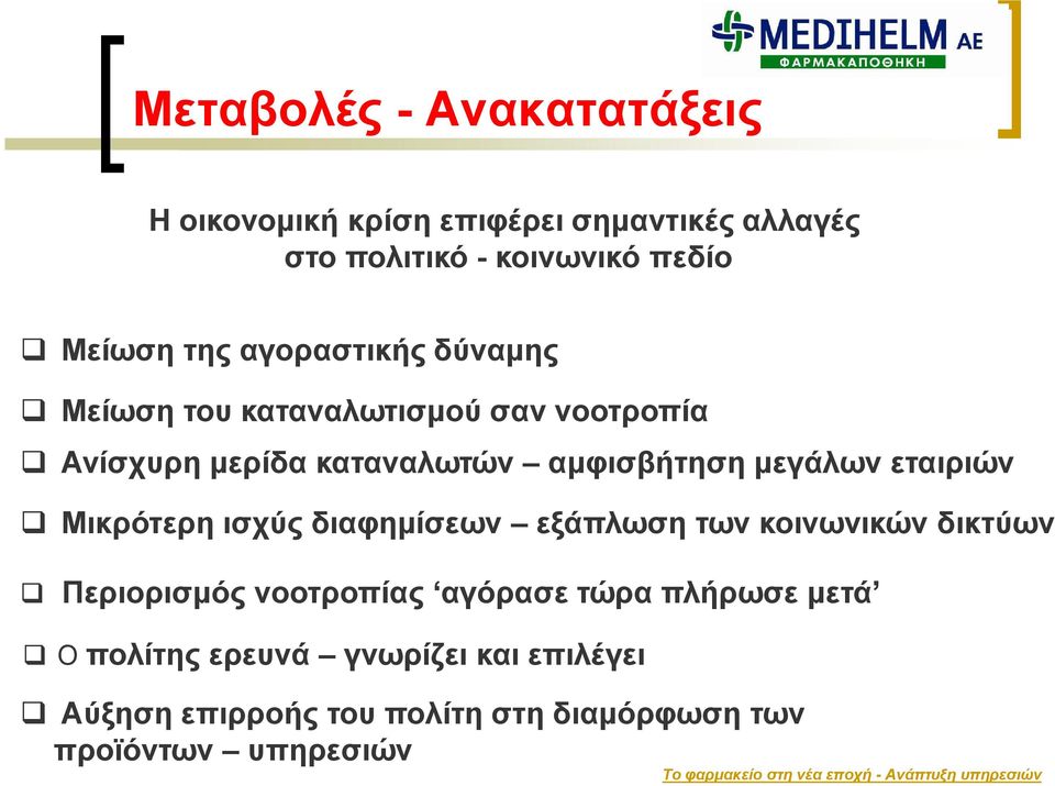 εταιριών Μικρότερη ισχύς διαφημίσεων εξάπλωση των κοινωνικών δικτύων Περιορισμός νοοτροπίας αγόρασε τώρα