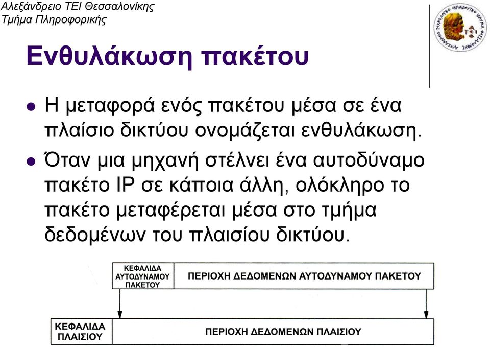 Όταν μια μηχανή στέλνει ένα αυτοδύναμο πακέτο IP σε κάποια