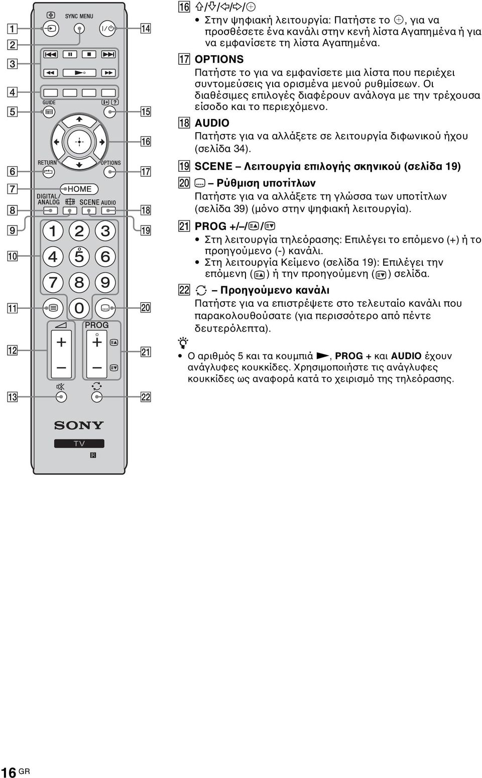 qk AUDIO Πατήστε για να αλλάξετε σε λειτουργία διφωνικού ήχου (σελίδα 34).