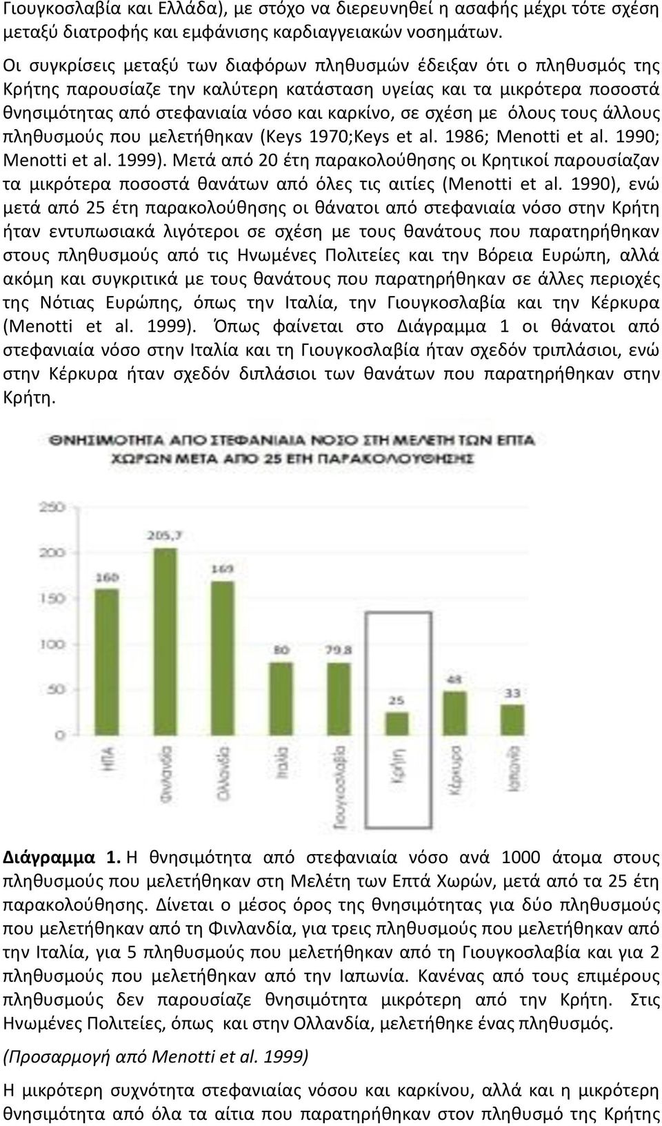 με όλους τους άλλους πληθυσμούς που μελετήθηκαν (Keys 1970;Keys et al. 1986; Menotti et al. 1990; Menotti et al. 1999).