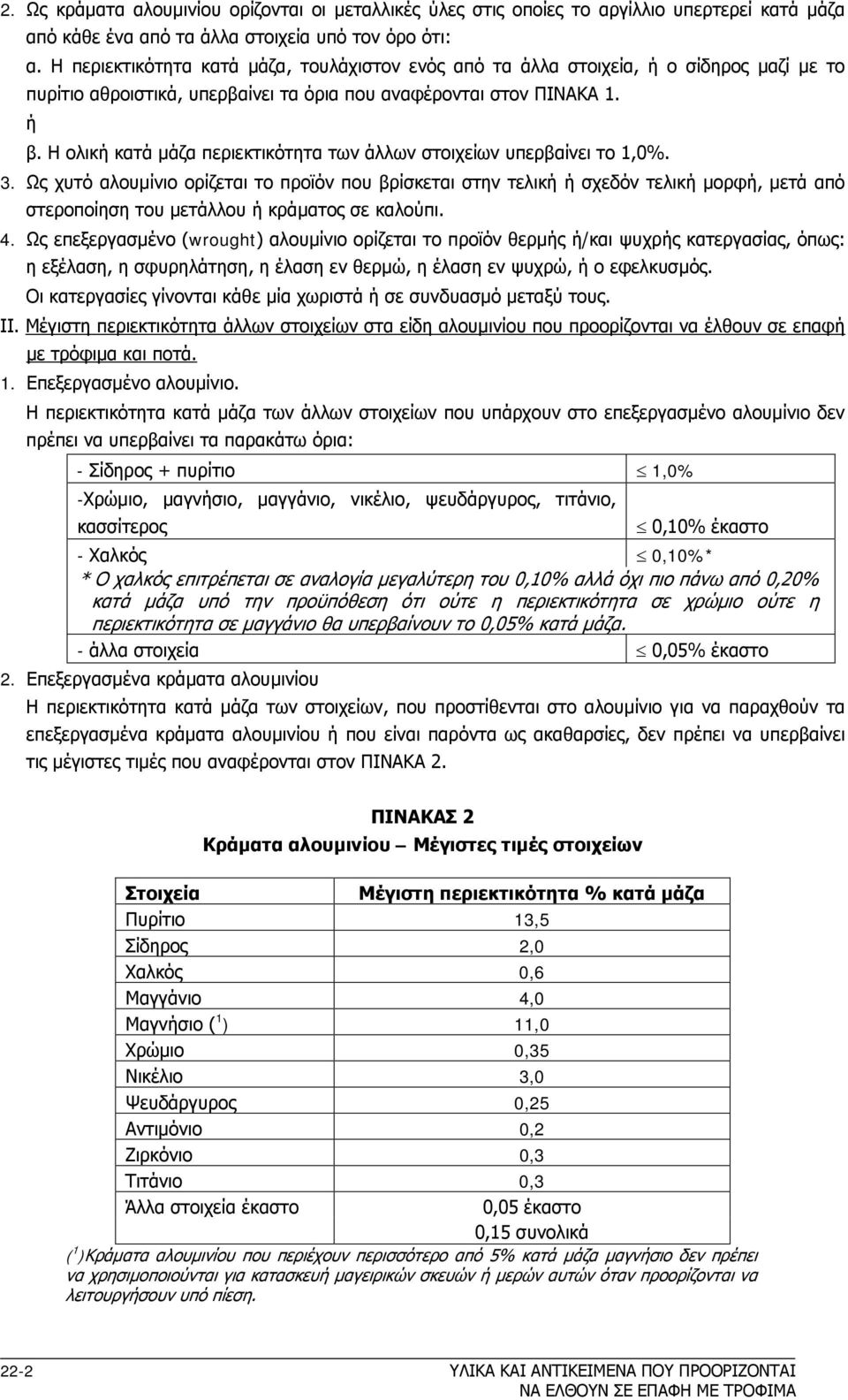 Η ολική κατά μάζα περιεκτικότητα των άλλων στοιχείων υπερβαίνει το 1,0%. 3.