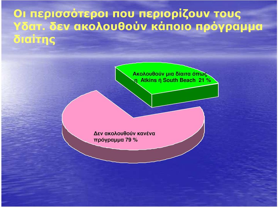 Ακολουθούν µια δίαιτα όπως η Atkins ή South