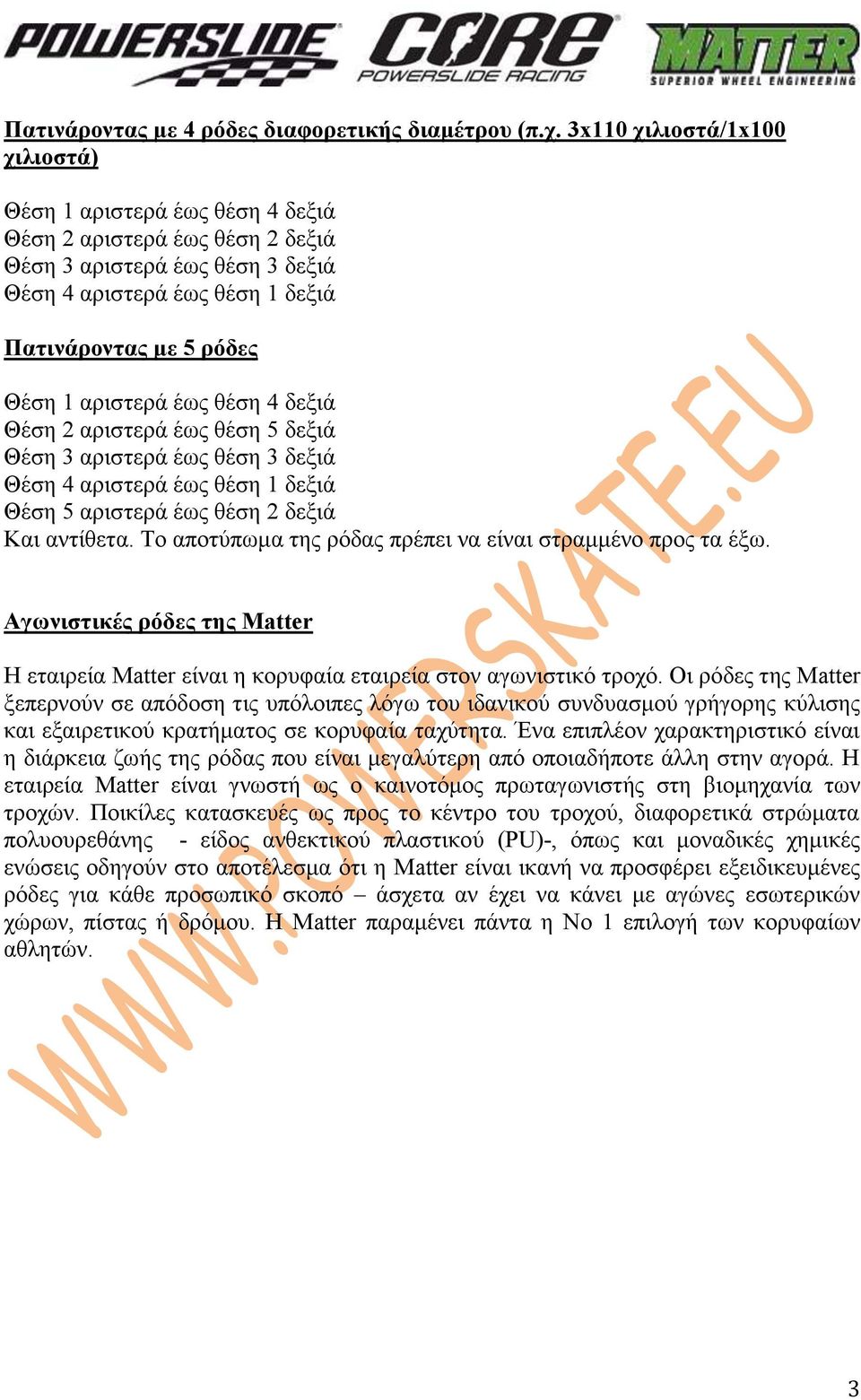 αριστερά έως θέση 4 δεξιά Θέση 2 αριστερά έως θέση 5 δεξιά Θέση 3 αριστερά έως θέση 3 δεξιά Θέση 4 αριστερά έως θέση 1 δεξιά Θέση 5 αριστερά έως θέση 2 δεξιά Και αντίθετα.