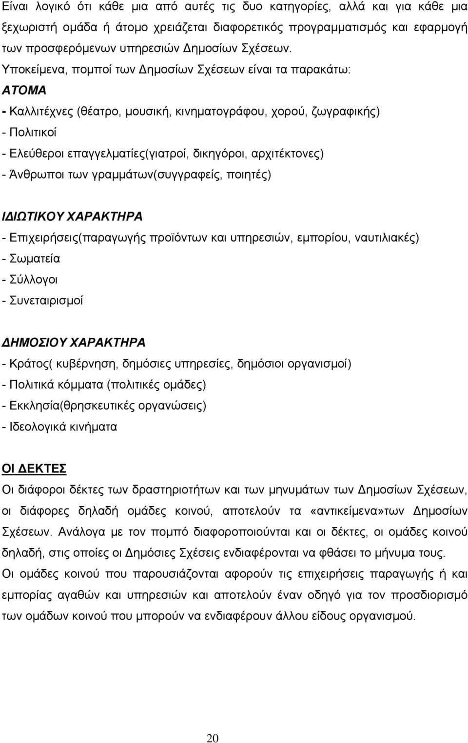 αρχιτέκτονες) - Άνθρωποι των γραμμάτων(συγγραφείς, ποιητές) ΙΔΙΩΤΙΚΟΥ ΧΑΡΑΚΤΗΡΑ - Επιχειρήσεις(παραγωγής προϊόντων και υπηρεσιών, εμπορίου, ναυτιλιακές) - Σωματεία - Σύλλογοι - Συνεταιρισμοί ΔΗΜΟΣΙΟΥ