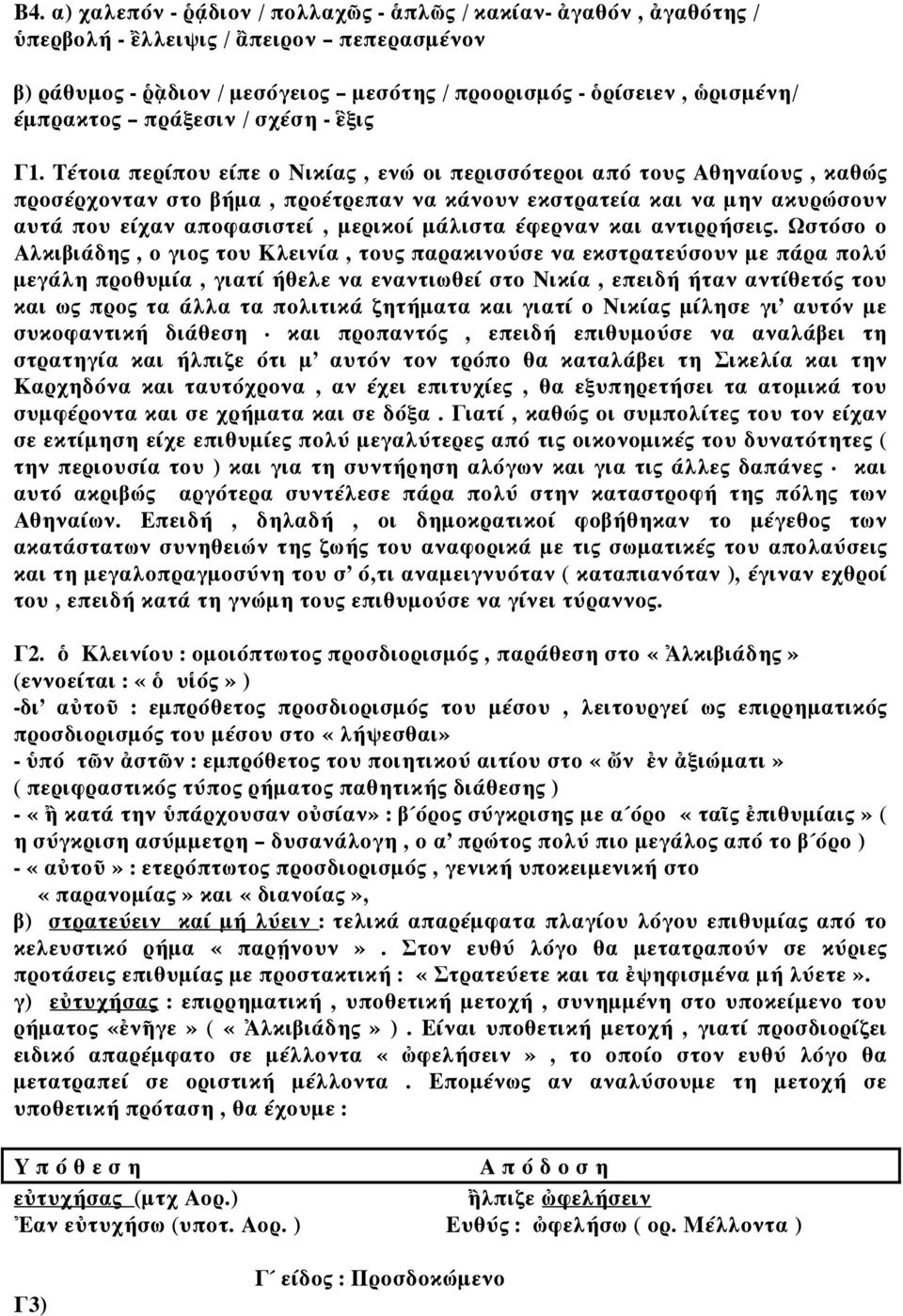 Τέτοια περίπου είπε ο Νικίας, ενώ οι περισσότεροι από τους Αθηναίους, καθώς προσέρχονταν στο βήµα, προέτρεπαν να κάνουν εκστρατεία και να µην ακυρώσουν αυτά που είχαν αποφασιστεί, µερικοί µάλιστα