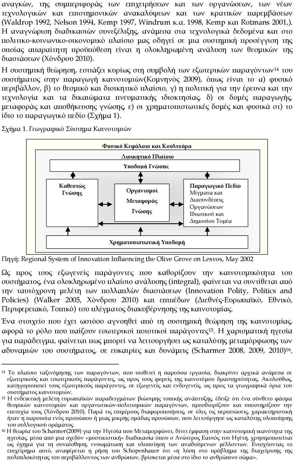 ολοκληρωμένη ανάλυση των θεσμικών της διαστάσεων (Φόνδρου 2010).