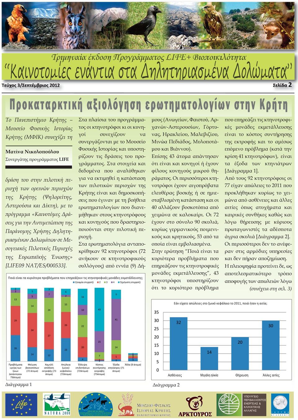 Περιοχές της Ευρωπαϊκής Ένωσης» [LIFE09 NAT/ES/000533].