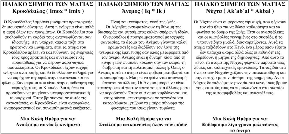 εν υπάρχει κάποια τάξη στα πρωτογονικά µυνήµατα, έτσι τα άτοµα του Κροκόδειλου πρέπει να κατευθύνουν τις ενέργειές τους προς πρακτικές και συνεταιριστικές προσπάθειες για να φέρουν παραγωγικά