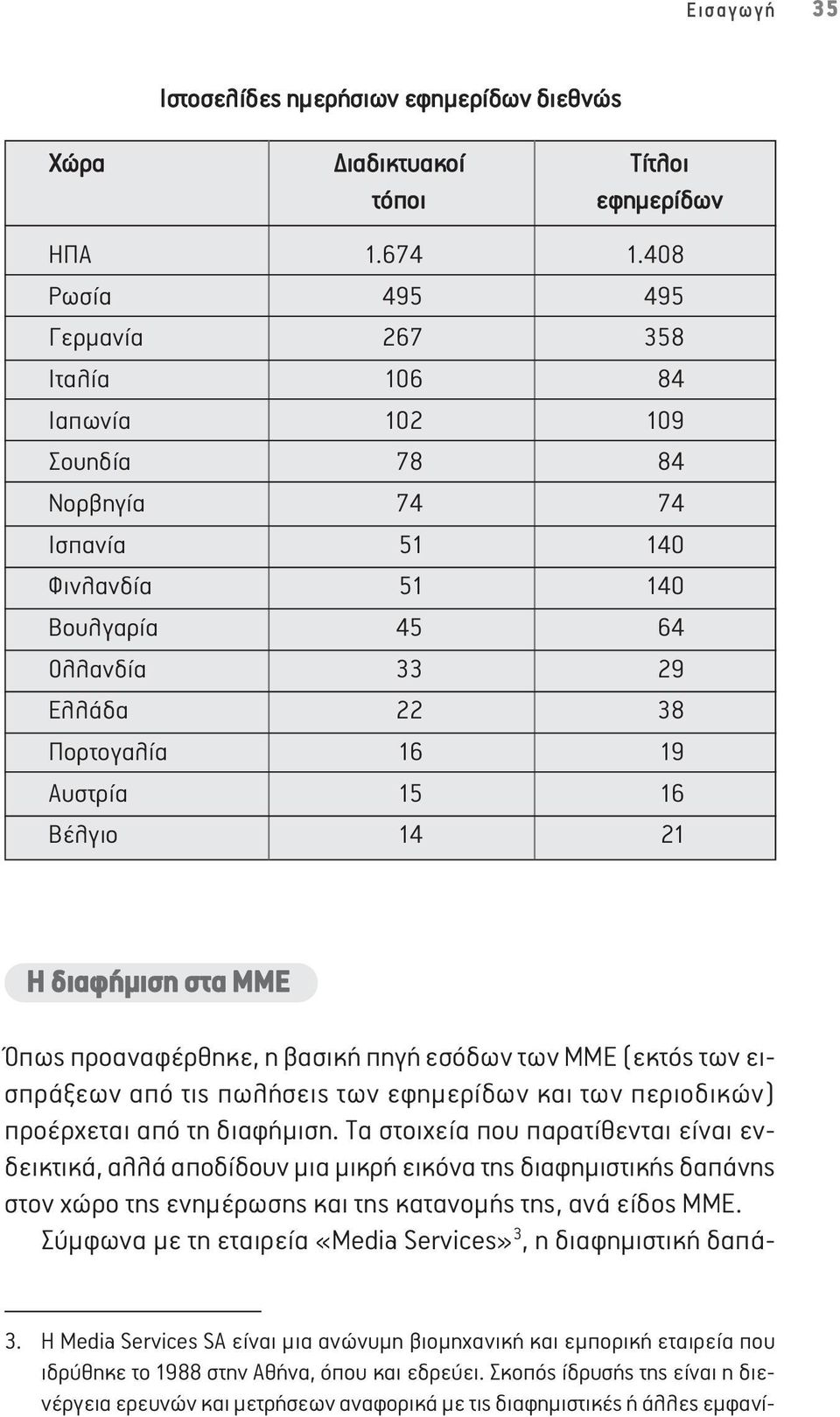 16 Βέλγιο 14 21 Η διαφήμιση στα ΜΜΕ Όπως προαναφέρθηκε, η βασική πηγή εσόδων των ΜΜΕ (εκτός των εισπράξεων από τις πωλήσεις των εφημερίδων και των περιοδικών) προέρχεται από τη διαφήμιση.