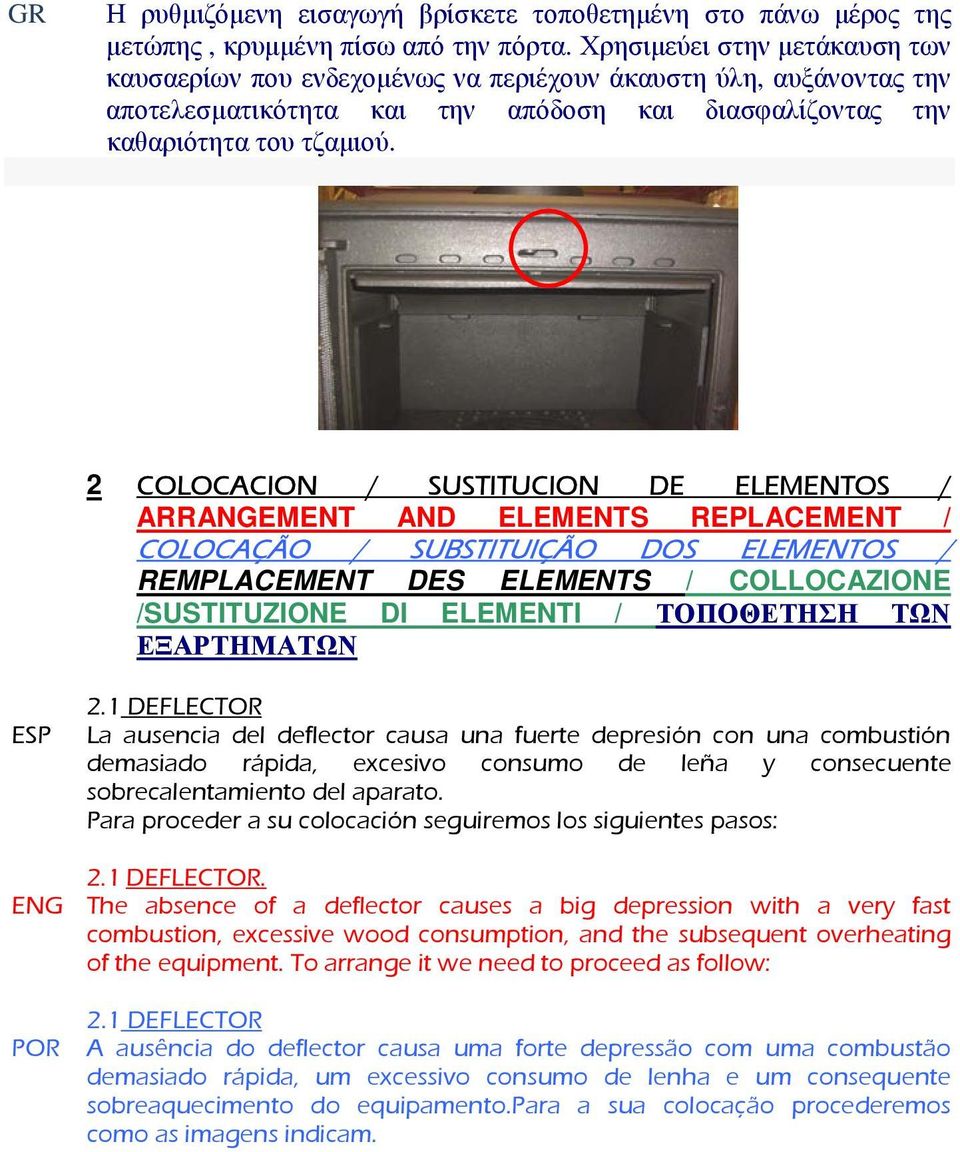 2 COLOCACION / SUSTITUCION DE ELEMENTOS / ARRANGEMENT AND ELEMENTS REPLACEMENT / COLOCAÇÃO / SUBSTITUIÇÃO DOS ELEMENTOS / REMPLACEMENT DES ELEMENTS / COLLOCAZIONE /SUSTITUZIONE DI ELEMENTI /