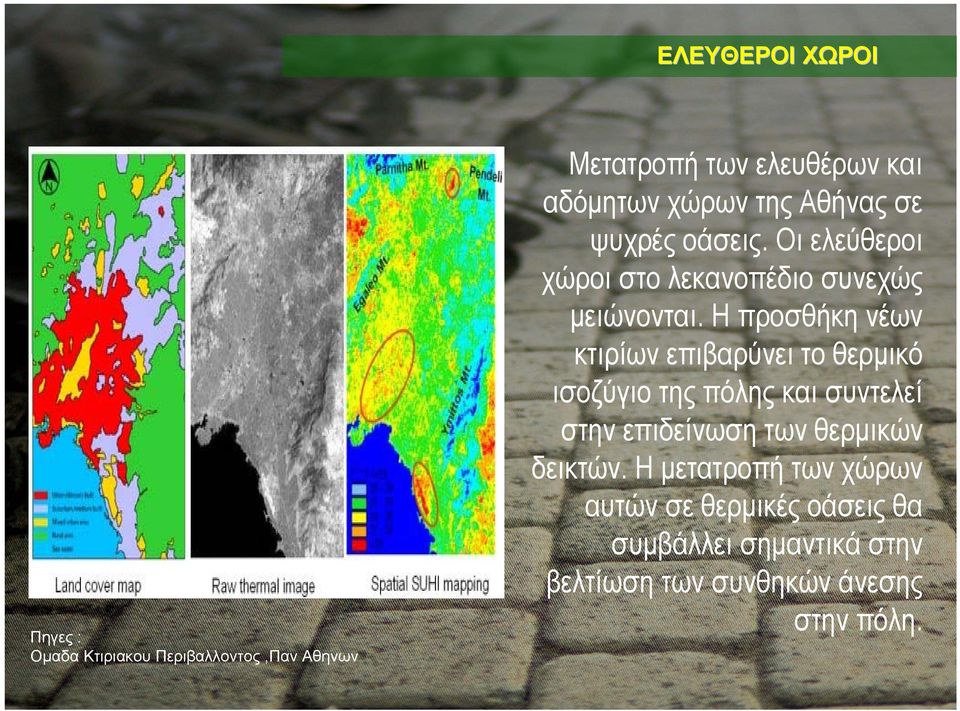 Ηπροσθήκηνέων κτιρίων επιβαρύνει το θερµικό ισοζύγιο της πόλης και συντελεί στην επιδείνωση των θερµικών