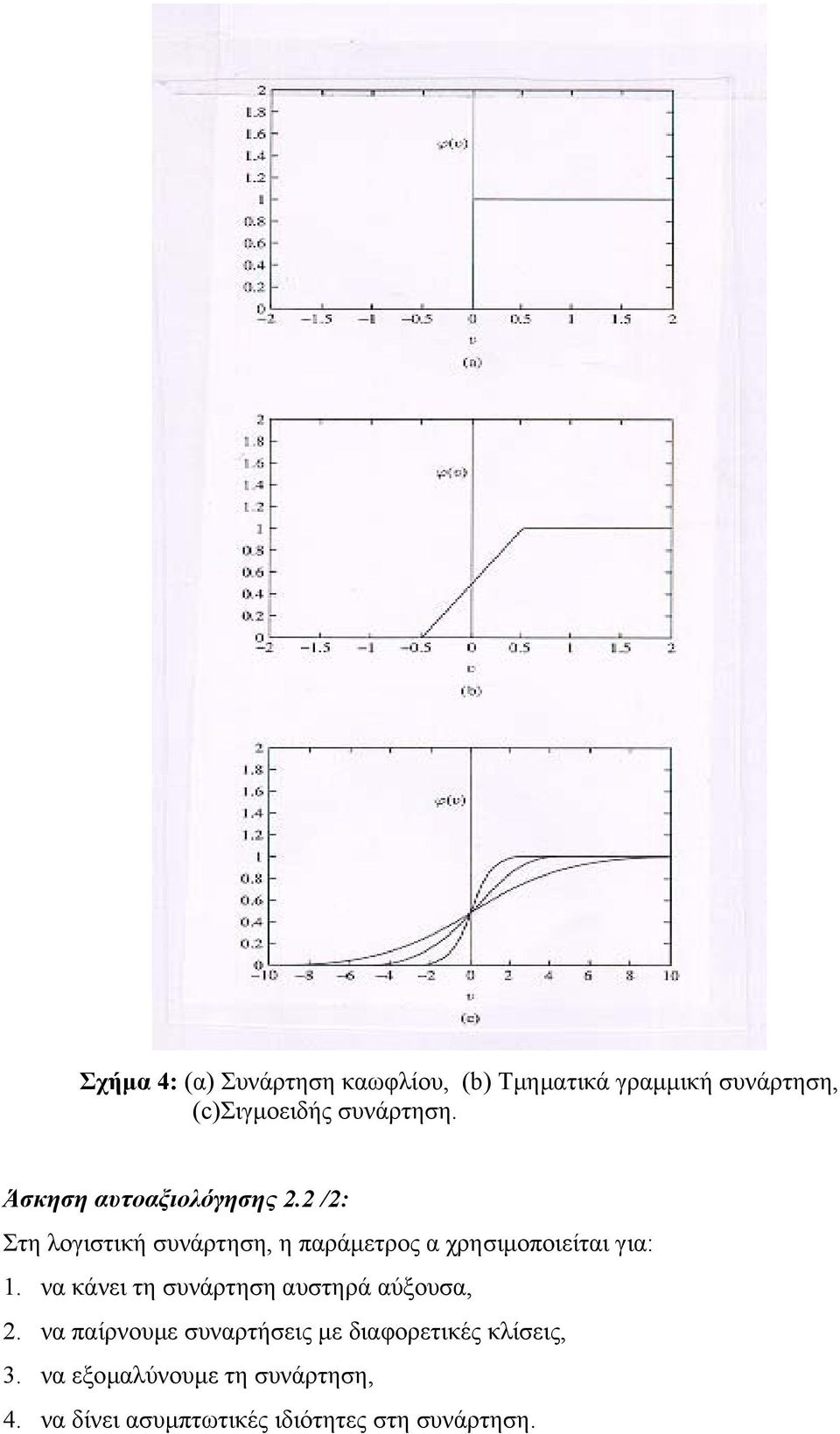 2 /2: Στη λογιστική συνάρτηση, η παράµετρος α χρησιµοποιείται για: 1.