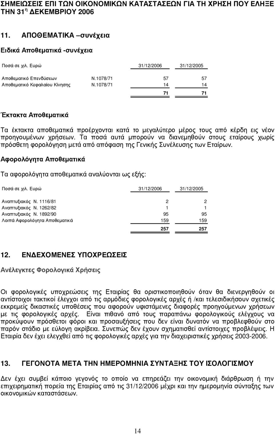 1078/71 57 57 Α π οθ ε µ α τ ι κ ό Κ ε φ α λ α ί ου Κ ί ν η ση ς Ν.