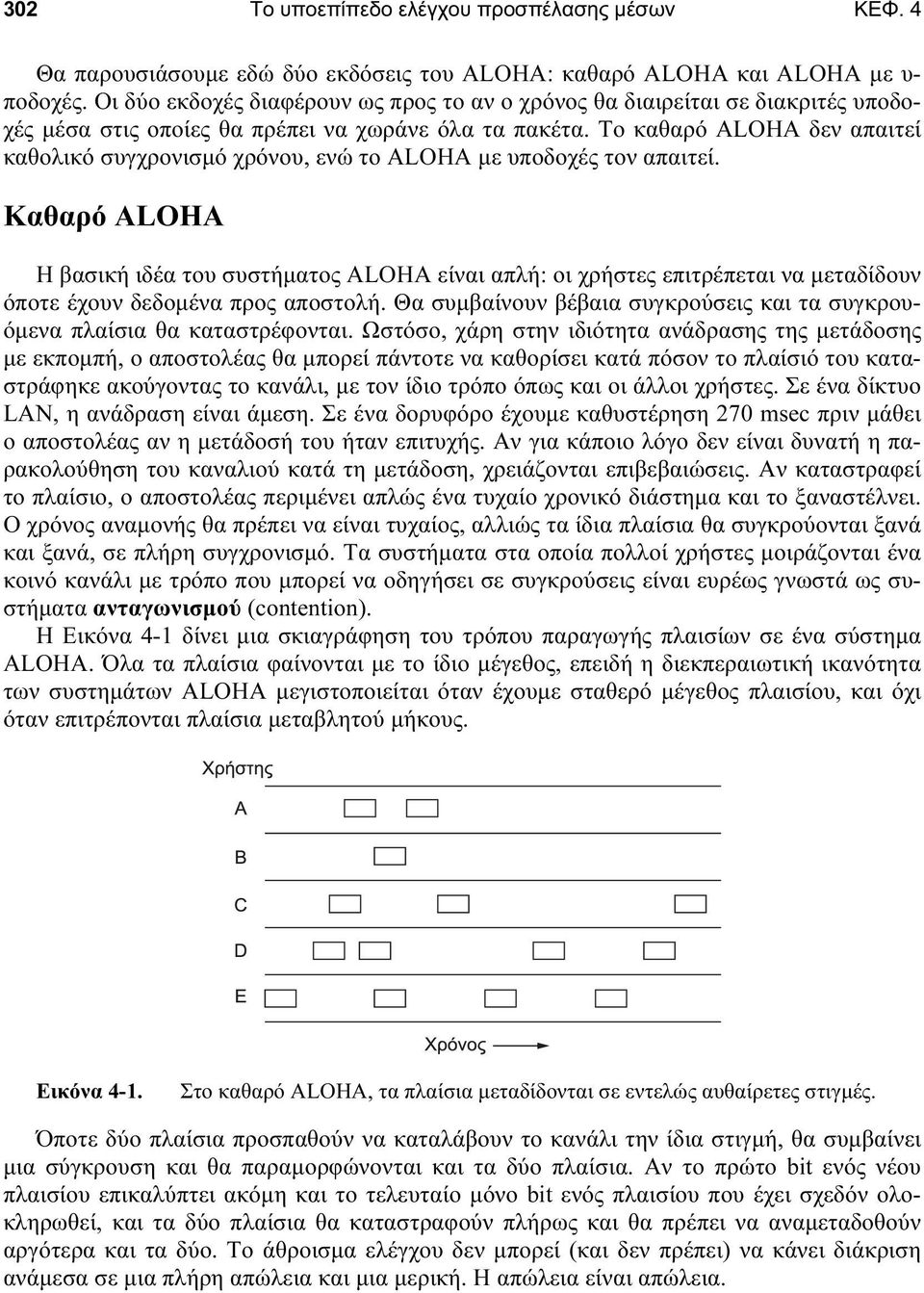 Το καθαρό ALOHA δεν απαιτεί καθολικό συγχρονισμό χρόνου, ενώ το ALOHA με υποδοχές τον απαιτεί.