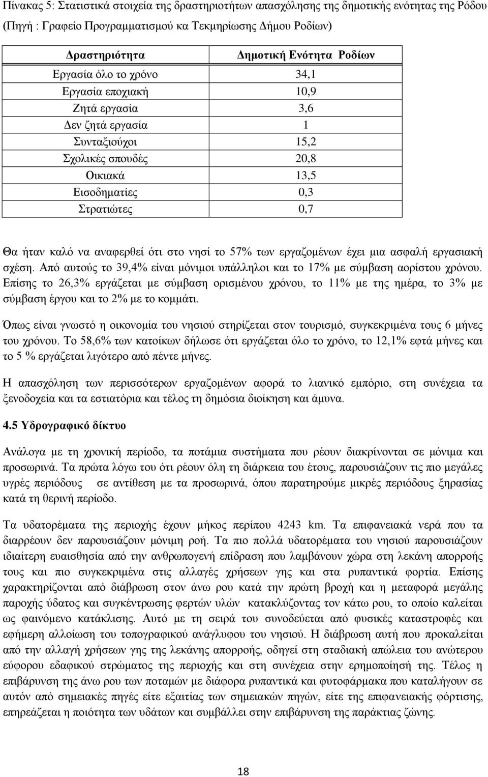 λεζί ην 57% ησλ εξγαδνκέλσλ έρεη κηα αζθαιή εξγαζηαθή ζρέζε. Από απηνύο ην 39,4% είλαη κόληκνη ππάιιεινη θαη ην 17% κε ζύκβαζε ανξίζηνπ ρξόλνπ.