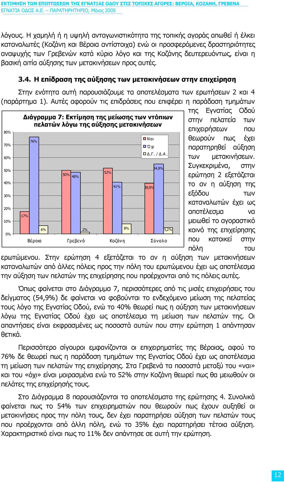 Κοζάνης δευτερευόντως, είναι η βασική αιτία αύξησης των µετακινήσεων προς αυτές. 3.4.